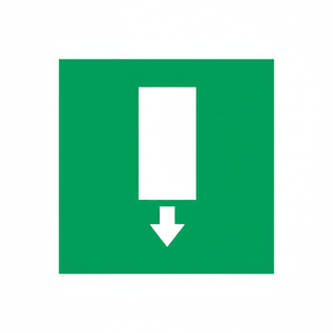 Salida de Emergencia Flecha Derecha Abajo Aluminio 120x120mm Hecho en Italia - Product Image 2
