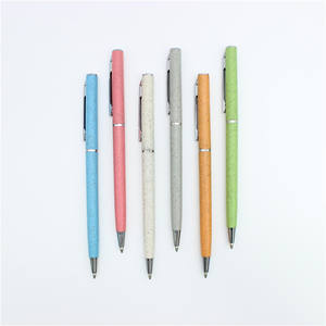 Biodegradable Recyclable Eco Friendly Wheat Straw Promotional Ballpoint <b>Pen</b> with Custom Logo - Product Image 2