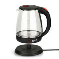 Bouilloire électrique RAF Smart 2L de haute qualité, transparente, sans BPA, intérieur en verre