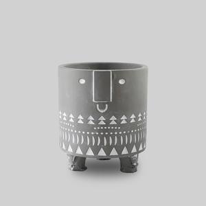 Maceta pequeña de cemento pintada a mano <span class=keywords><strong>con</strong></span> cara creativa, <span class=keywords><strong>macetas</strong></span> de escritorio de estilo americano, maceta de flor de planta verde suculenta - Product Image 1