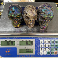 Vente en gros de crânes en cristal Statues de tête Figurines Aura Sphalérite Crânes pour Halloween Cadeaux de décoration