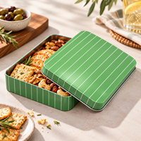 Boîte à biscuits rectangulaire personnalisée en sublimation avec couvercle, boîte à crayons en métal, boîte cadeau