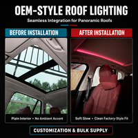 Kit d'éclairage d'ambiance pour toit ouvrant de voiture 12V 5W, bande acrylique à effet de défilement, lampe de décoration dissimulée, colorée, vente en gros usine