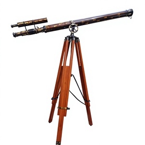 Telescopio de Madera y Latón Vintage con Trípode Decorativo, Decoración Náutica para Sala de Estudio, Interior Marino - Product Image 2