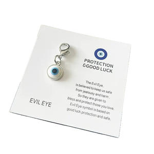 Colgante de llavero de ojo malvado azul con tarjeta de buena suerte en inglés de protección de Venta caliente transfronteriza - Product Image 5