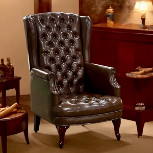 Chaise de canapé simple American Tiger Chaise de loisirs à dossier haut en cuir au design moderne pour le salon Balcon Hôtels <span class=keywords><strong>Cigar</strong></span> Lounges - Product Image 1