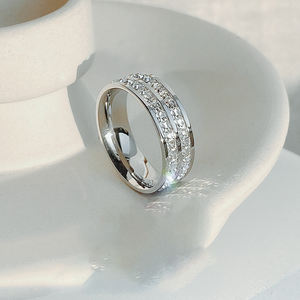 Anéis de Aço Inoxidável para Mulheres por Atacado, Anéis de Casal, Camada Única e Dupla, Estilo Legal, Presente de Luxo Leve - Product Image 3