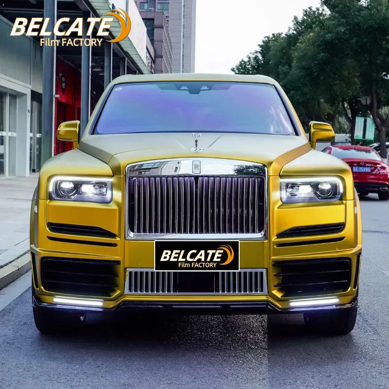 BELCATE 1.52*18m Electro-óptica série Eletricidade e luz rica ouro pintura automotiva Automotive vinil filme cor