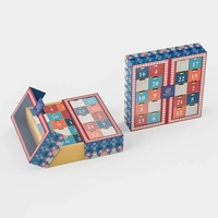 Boîte d'emballage personnalisée de luxe pour ensemble cosmétique, coffret cadeau surprise, calendrier de l'avent, emballage pour soins de la peau pour les fêtes de Noël