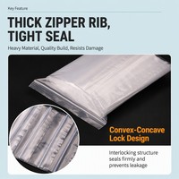 Petits sacs en plastique transparent avec fermeture éclair, de 6x9cm à 40x55cm, pour bijoux, perles, vis, pilules, échantillons, emballage réutilisable, résistant à l'humidité
