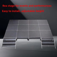 Escenario Modular Portátil de Acero Galvanizado con Tubos Cuadrados para Eventos al Aire Libre, Bodas y Ferias Publicitarias - Capacidad de Carga de 500 kg