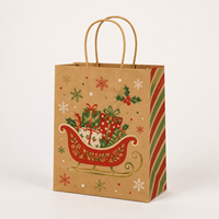 Sacs en papier kraft biodégradables écologiques Allwin Packfactory avec logo personnalisé et poignée en jute pour les boutiques de cadeaux de Noël