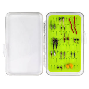 24pcs Assortiment de mouches nymphes Combo Pêche humide à la truite Nymphes sèches Streamers Mouches <span class=keywords><strong>d</strong></span>'<span class=keywords><strong>eau</strong></span> salée (B01) - Product Image 5