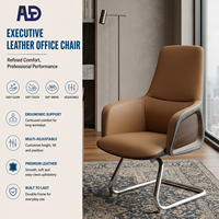 Chaise de bureau moderne en cuir pour visiteurs, siège de luxe pour salle de réunion et de conférence, chaise de bureau pour invités à dossier moyen