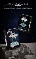 601 Parça UFO Uzay Gemisi Yapım Blokları Seti Yaratıcı Evren Uzay Keşif UFO Uzay Gemisi Yapım Setleri Işıklı Kit