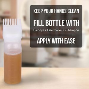 Venta Directa de Fábrica: Botella Aplicadora de Tinte para Raíces con Peine de 6oz, Botella para Teñir el Cabello con Logotipo/Colores Personalizados, Botella Aplicadora de Aceite Capilar - Product Image 3