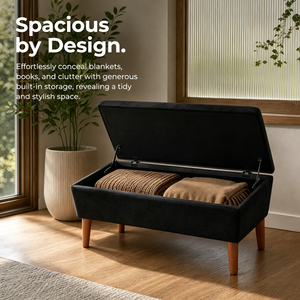 Panca Ottomana Rettangolare in Lino 42 Pollici, Sgabello Moderno Basso con Poggiapiedi, Gambe Affusolate in Legno Massello, Panca Multiuso per Ingresso/Scarpiera - Product Image 4