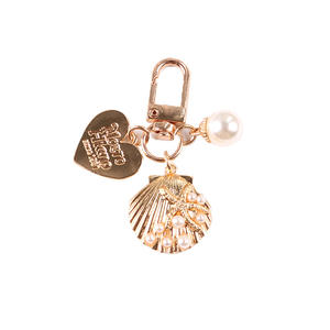 À la mode De Luxe Or Coeur Perle Shell Thème Charme Océan Style Pendentif Porte-clés pour Les Amoureux De La Mode Cadeau - Product Image 1