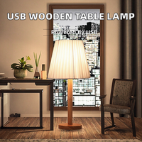 Lampe de table moderne en fer alimentée par USB avec abat-jour en tissu - Veilleuse LED à intensité réglable pour salon
