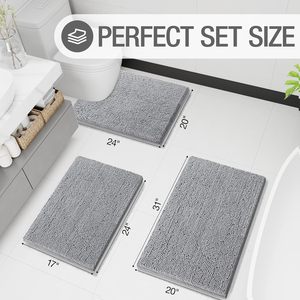 Alfombrillas de Baño Extra Suaves de Chenilla, Antideslizantes, Acolchadas de Goma, Gruesas, Modernas y Absorbentes para Uso en el Hogar o Hotel - Product Image 2