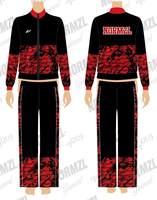Ensemble d'échauffement rouge pour cheerleading, veste de danse personnalisée, soutien-gorge de sport et pantalon pour académie de danse