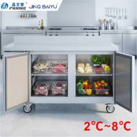 Table de travail réfrigérée à double porte en acier inoxydable CE CCC CB, réfrigérateur-banc de travail pour restaurant, marché, bar, conservation des aliments frais