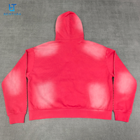 Sudadera con Capucha de Diseño Personalizado para Hombre, Estilo Holgado, de Algodón Lavado, con Efecto Desgastado por el Sol, Adornada con Remaches y Parches Bordados con Logotipo, de la Marca BENTURA