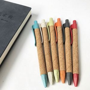 Custom Printed Eco-Friendly Retractable Ballpoint Pen Reusable <b>Rolling</b> <b>Paper</b> Made From Recycled Wheat Straw Gift - Product Image 3