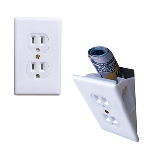 Ổ cắm điện ẩn Tường An toàn ABS Key tiền lưu trữ đồ trang sức tiền mặt chủ két Đồng bằng cảnh ẩn nơi cho vật có giá trị - Product Image 4