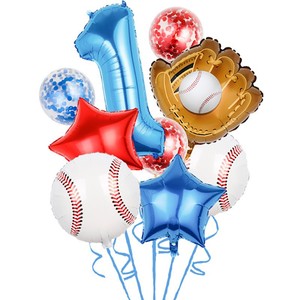Baseball Themed Aluminum Foil <b>Balloon</b> Set Digital Pentagram Glitter Ball Children's Birthday Party <b>Decoration</b> - Product Image 2
