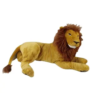 Oreiller câlin grande peluche douce Animal Lion jouet marron 27 "mignon pose grands Lions en peluche 1463