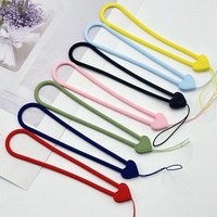 Cordon de téléphone portable en silicone en forme de cœur, personnalisable en usine, écologique, durable, cadeau promotionnel pas cher, sangle anti-perte pour poignet