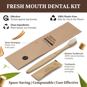 Eco Friendly Hotel Amenities Kit Biodegradable Bamboo Toothbrush Supplies Luxury Room Guest Amenities <b>Set</b> - Product Image 2