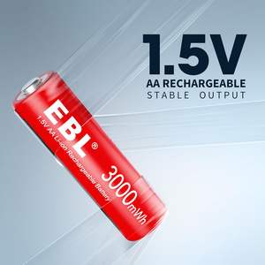 EBL Paquete de 8 Pilas Recargables de Iones de Litio AA de 1.5V y 3000mWh, Batería Doble de Iones de Litio para un Rendimiento Duradero con Cargador - Product Image 5