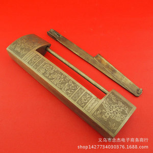 Cast Bronze Antique <b>Lock</b> 28cm Long Horizontal Opening Durable Furniture <b>Lock</b> Traditional Design Copper Material - Product Image 3