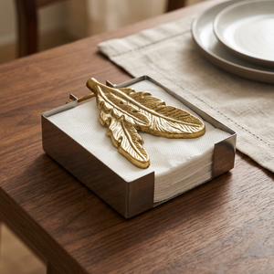 Porte-boîte à mouchoirs en métal, design décoratif doré, style moderne, accessoire de table - Product Image 6