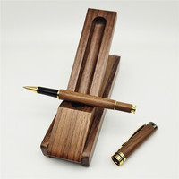 Stylo bille de luxe en bois avec étui pour le bureau et l'école – Coffret d'écriture pour homme