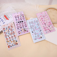 Nouveauté : Autocollants en époxy mignons de dessins animés, imperméables, transparents, pour la décoration de papeterie et de coques de téléphone (vente en gros)