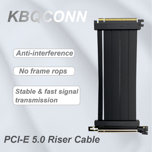 KBQCONN PCIe 5.0 x16 Hochgeschwindigkeits-Flexibles Verlängerungskabel, Kartenadapter, 250mm Verbindungskabel - Product Image 2