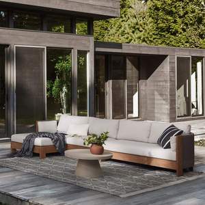 Juego de Muebles de Jardín de Alta Calidad, Sofá Modular Seccional de Teca para Patio Exterior - Product Image 4