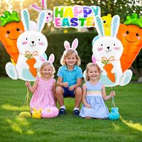 Ensemble de 4 ballons en forme de lapin pour la décoration de fête de Pâques