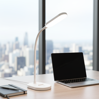 Lámpara de Escritorio Multifuncional con Soporte para Teléfono, Control Táctil, 5000K, 160lm, 80Ra, Diseño Moderno, Pantalla Novedosa, DC, para Hogar, Estudio, Oficina