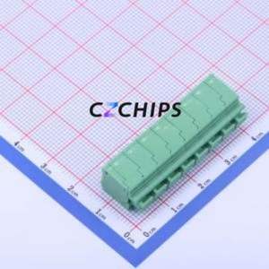 KF236-5.0-8P Spring Terminal Block Through hole Component (THT),P=5mm Connector 1x8P 5mm Green 8P - Product Image 2