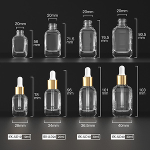 Bouteille d'huile d'emballage de cosmétiques de luxe 10ml 30ml Flacon compte-gouttes carré en verre dépoli - Product Image 3