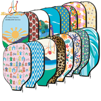 Housse de raquette en néoprène imprimée de fleurs sauvages, personnalisée en usine, pour pagaie de pickleball, compatible avec toutes les tailles, accessoire de protection pour pagaie.