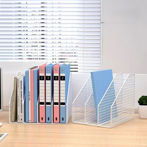 Office Desk <b>File</b> Rack Metal Vertical Organizer For Books A4 Paper Student Supplies Multipurpose <b>Storage</b> Solution - Product Image 1