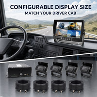 Caméra embarquée 3D 360 degrés HD IPS et enregistreur vidéo pour camion et bus avec vue panoramique, vision nocturne, WiFi, moniteur MDVR, étanche