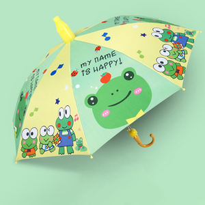 Parapluie droit en fibre <span class=keywords><strong>de</strong></span> verre <span class=keywords><strong>de</strong></span> 17 pouces pour enfants, cadeaux d'affaires personnalisables, petits parapluies légers coupe-vent en plastique mignons - Product Image 5