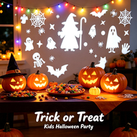 Projecteur LED Rotatif à 360° à Luminosité Réglable pour Halloween, Rechargeable par USB, en ABS, Lumière d'Ambiance pour Chambre à Coucher