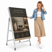 Affichage LED mobile personnalisé haute luminosité avec roues universelles, cadre en aluminium, panneau d'affichage lumineux autoportant